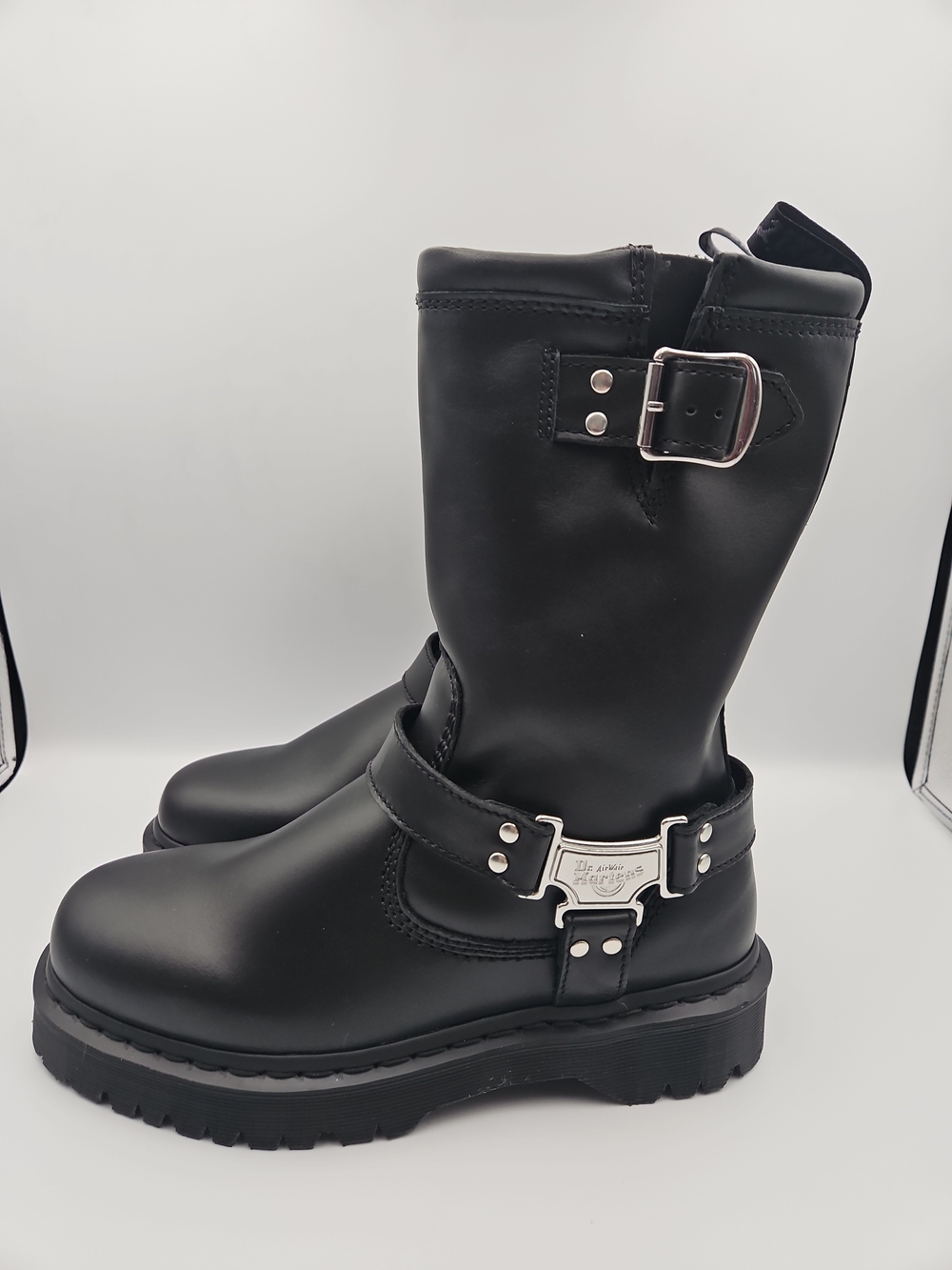 Dr. Martens Black Leather Harness Ankle Boots